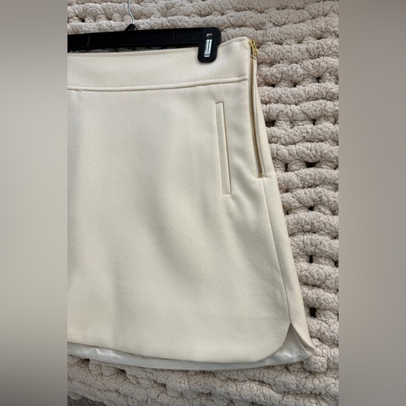 J.Crew Mini Skirt in Double-Serge Wool - Cream - Picture 4 of 7